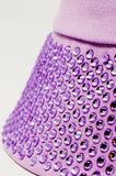 Chapéu de balde com strass em lilas