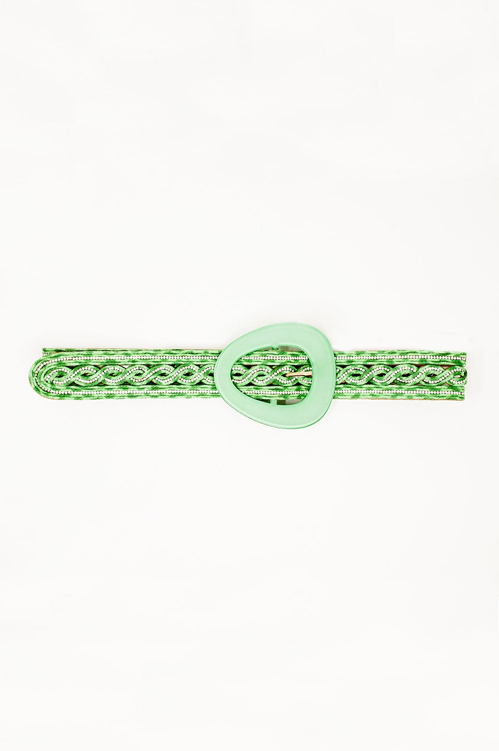 Q2 Cinto com detalhes em cristal em verde