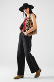 colete de malha com estampado de leopardo