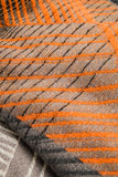 Echarpe em risca em laranja e preto