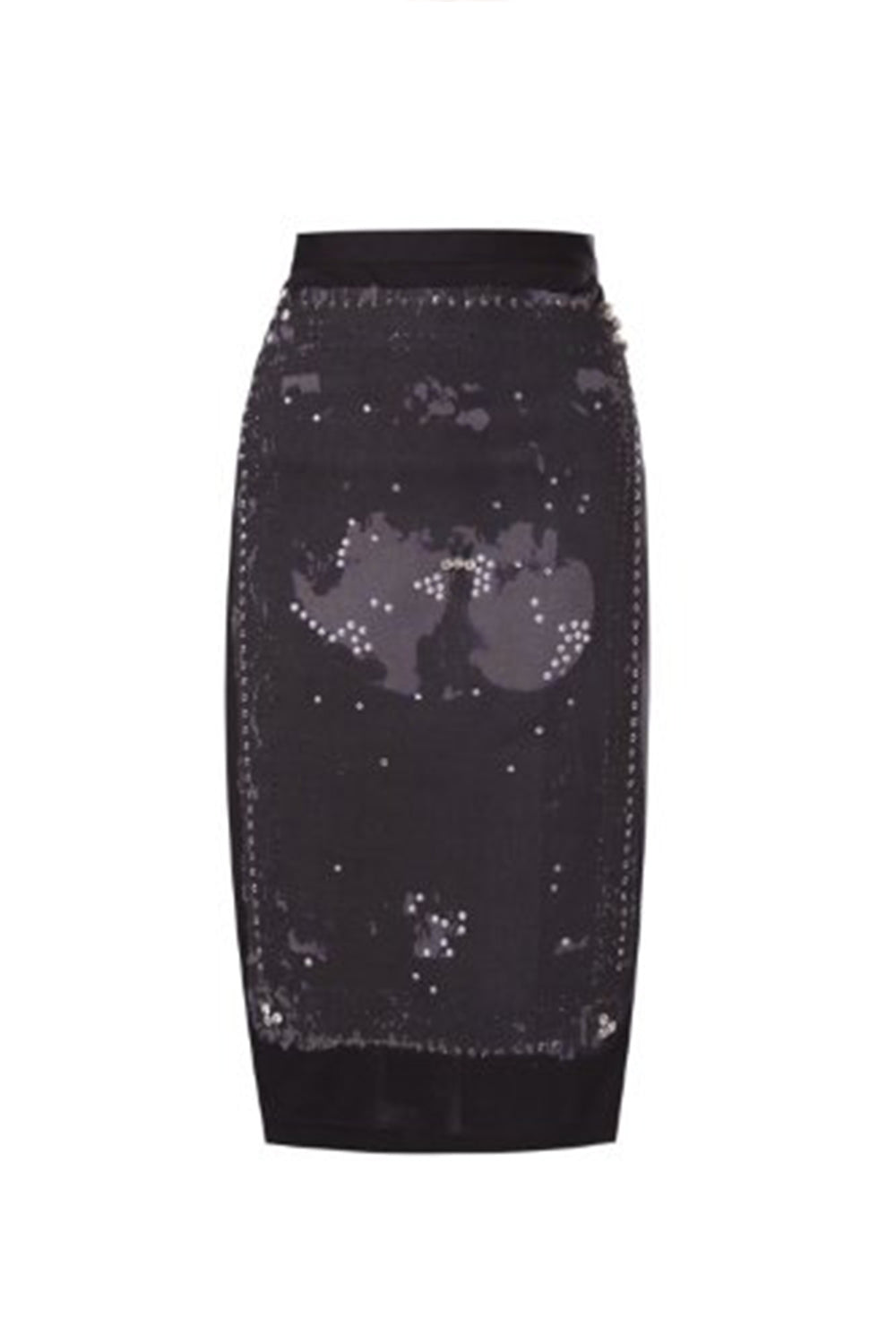 estampado Saia bodycon elegante em preto