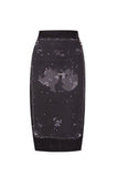 estampado Saia bodycon elegante em preto