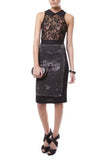 estampado Saia bodycon elegante em preto