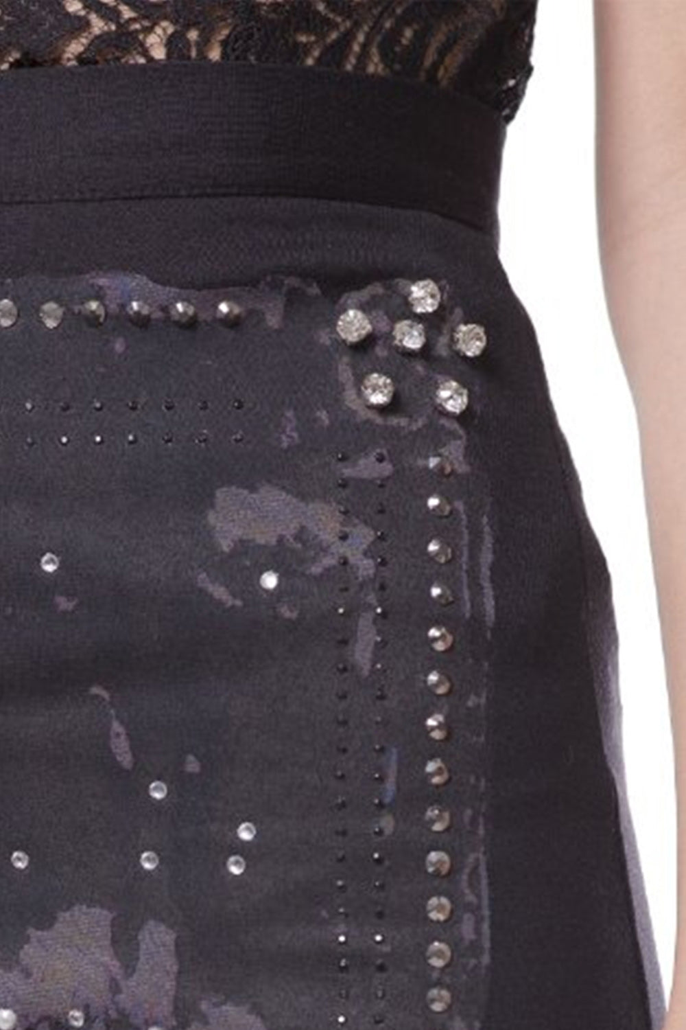 estampado Saia bodycon elegante em preto