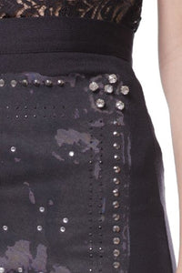 estampado Saia bodycon elegante em preto