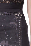 estampado Saia bodycon elegante em preto