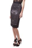 Q2 estampado Saia bodycon elegante em preto