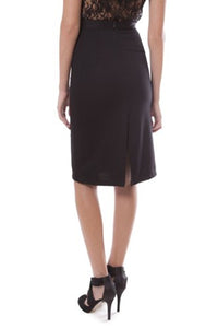 estampado Saia bodycon elegante em preto