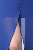 Saia azul comprida cruzada em chiffon