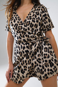 Fato de treino com estampado de leopardo