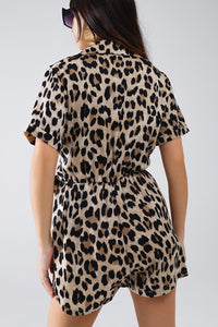 Fato de treino com estampado de leopardo