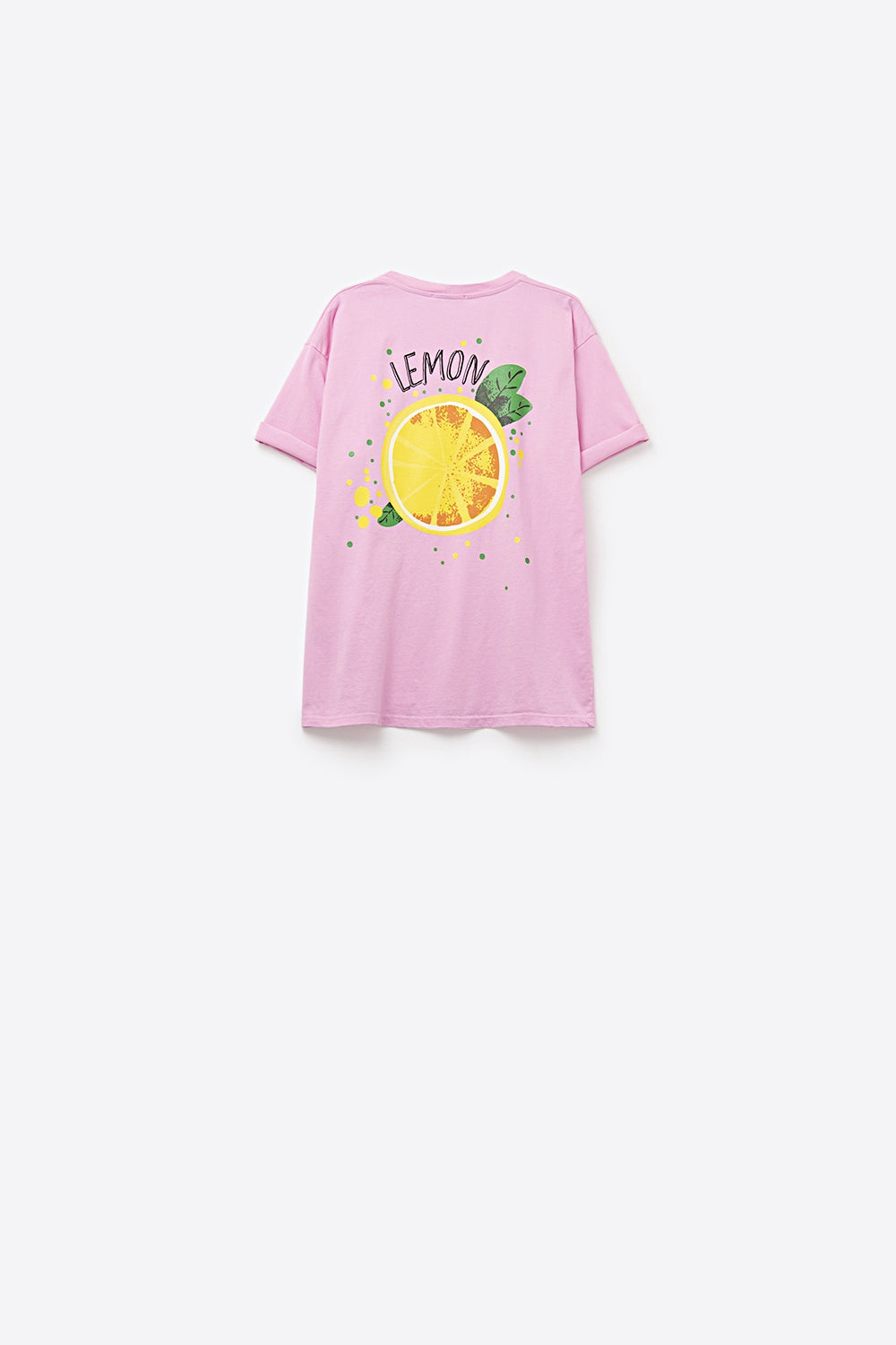 Feita na Itália camiseta rosa com estampa de limão