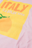 Itália La Dolce Vita T-shirt rosa bebé com estampado gráfico
