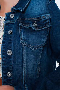 jaqueta demin skinny lavagem medio