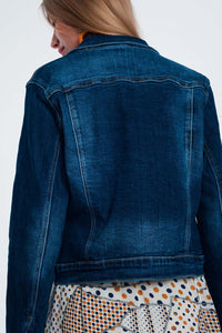 jaqueta demin skinny lavagem medio