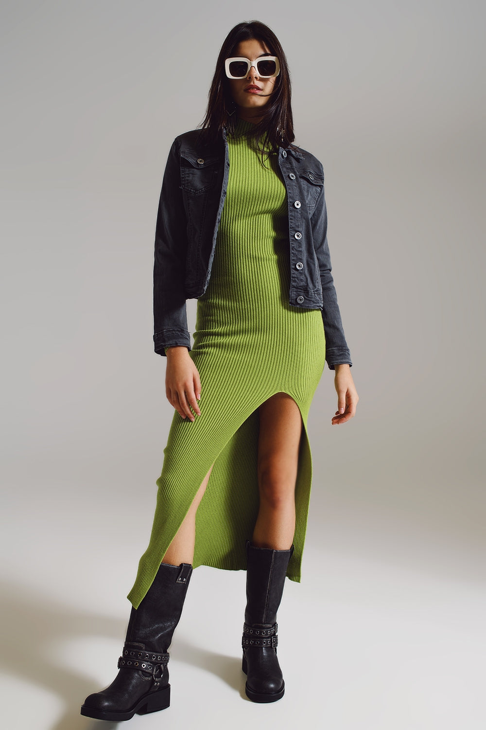 Jaqueta denim Tailored em cinza pedra