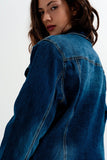 Jaqueta jeans azul escura curta
