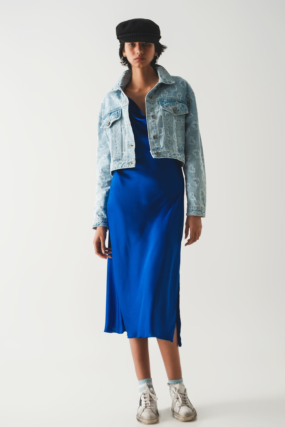 Jaqueta jeans superdimensionada com lavagem clara