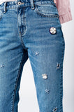 Jean mom com bordado estrelas