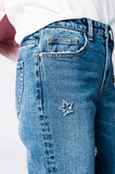 Jean mom com bordado estrelas