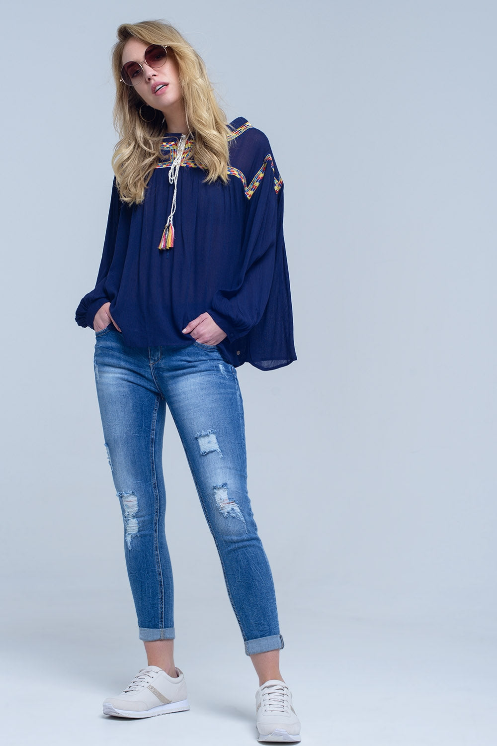 Q2 Jean skinny rasgado afligido