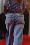 Jeans Boyfriend Stretchy Barrel em lavagem clara