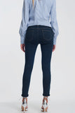 Jeans de cintura alta com lavagem escura