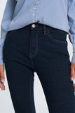 Jeans de cintura alta com lavagem escura