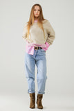 Jeans de cintura alta e perna reta com lavagem clara