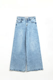 Q2 Jeans de Perna Larga Lavagem Clara