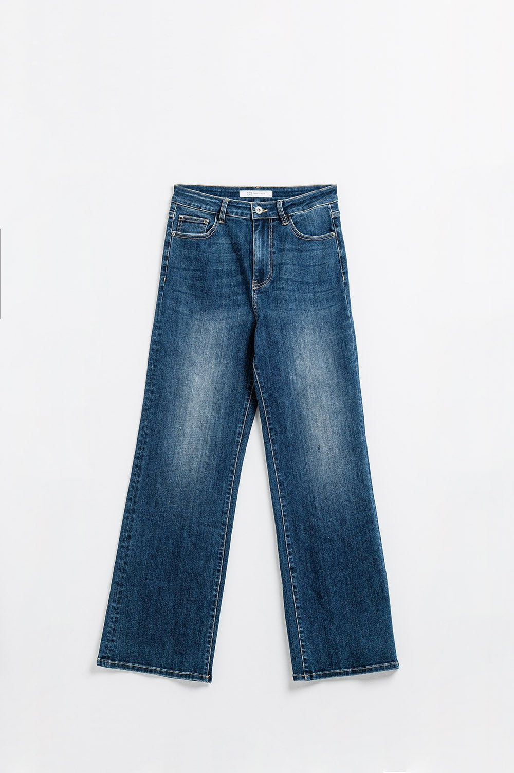 Q2 jeans de perna reta lavagem média