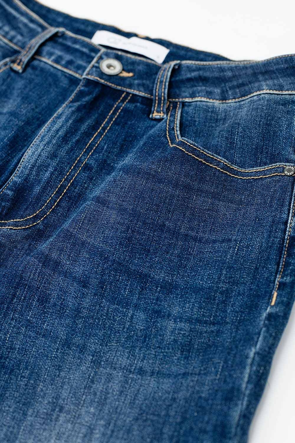 jeans de perna reta lavagem média