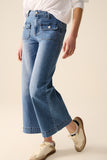 Jeans dritti con tasche posteriori sul davanti