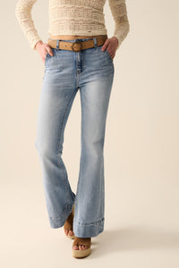 Q2 jeans flare de lavag