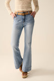 Q2 jeans flare de lavag
