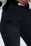 Jeans skinny angustiado em preto