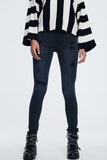 Jeans skinny angustiado em preto