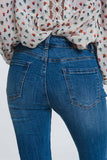 Jeans skinny azul claro com meia cintura