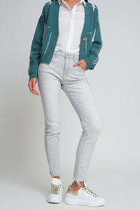 Q2 Jeans skinny cinza