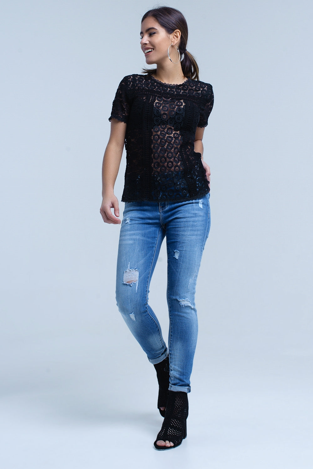 Jeans skinny con strappi