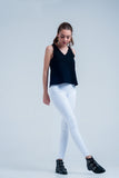 Jeggings brancos com bolsos traseiros