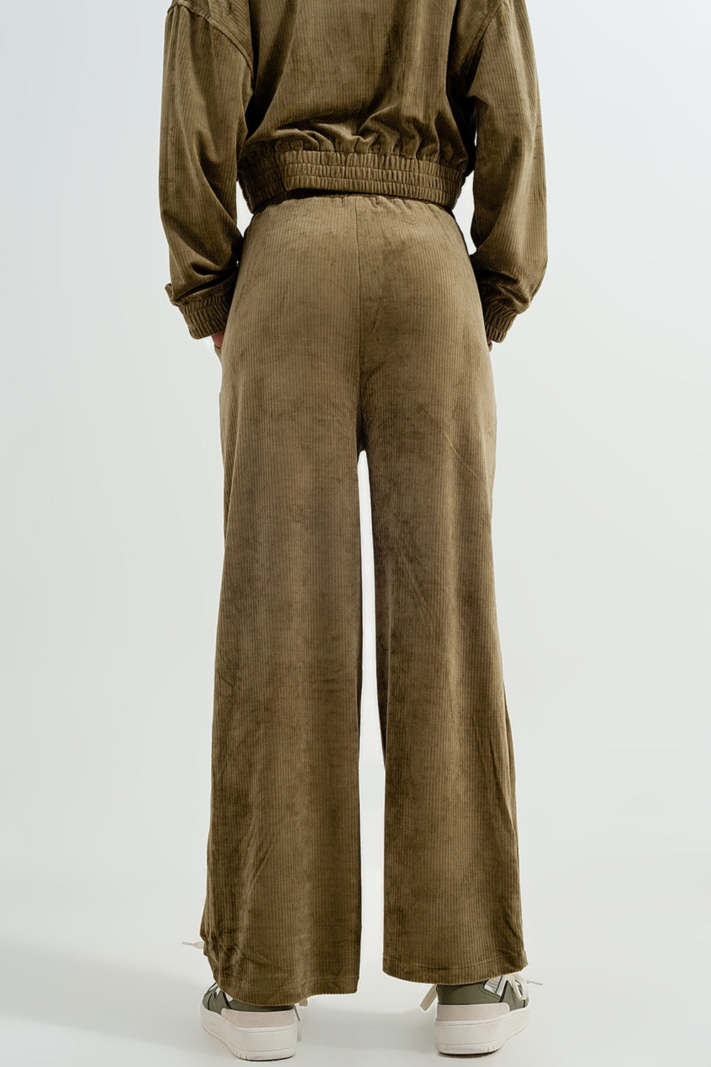 Jogger com cintura de cordão Verde