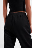 Joggers básicos de cordão de algodão preto