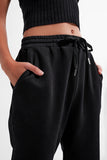 Joggers básicos de cordão de algodão preto