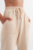 Joggers com faixa elástica na cintura em bege