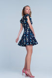 Jumpsuit flor azul marinho