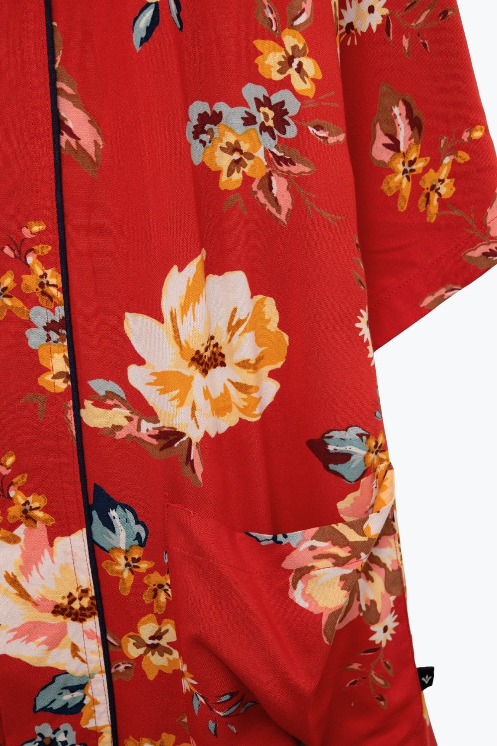 Kimono comprido floral vermelho