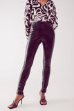 Q2 Leggings com aspecto de pele em preto