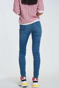 Leggings efeito jeans lavagem escura