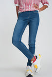 Q2 Leggings efeito jeans lavagem escura